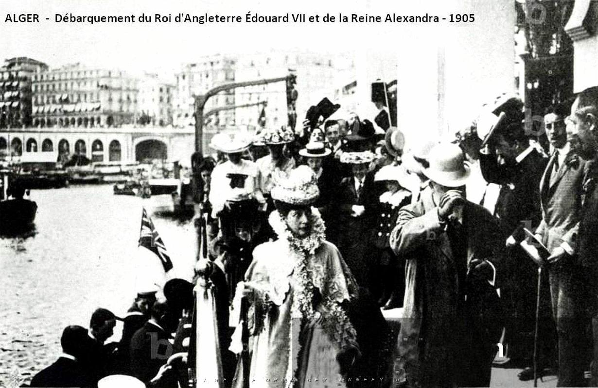 Alger - Debarquemment Roi Edouard VII et Reine d'Angleterre - 1905.jpg